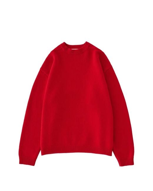 Studio Nicholson Red Hemyl Ribbed Sweater