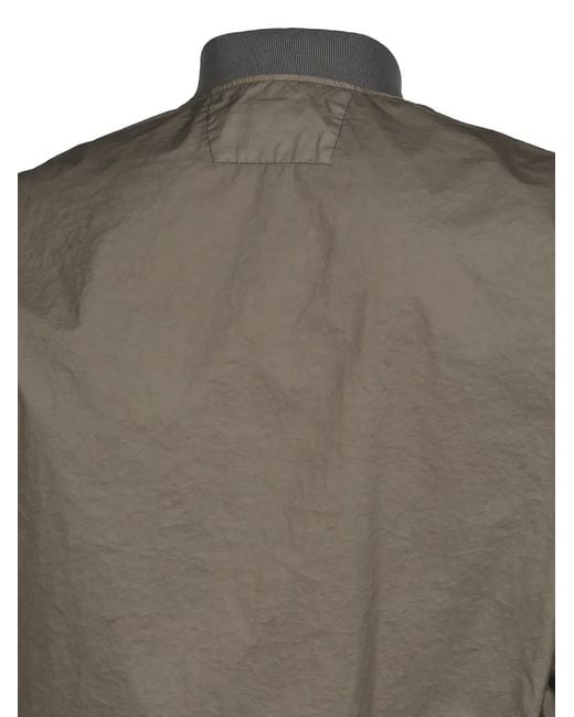 C P Company Brown Bi-Tm Mixed Lens Bomber Jacket for men