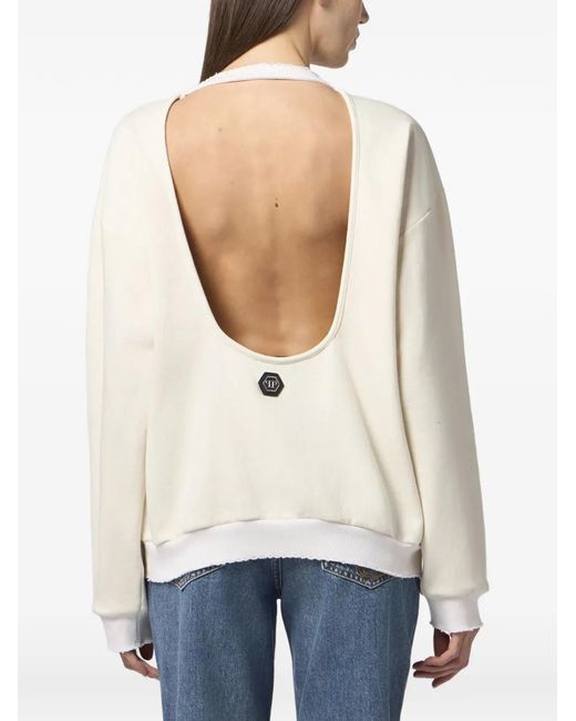 Philipp Plein White Tennis Club Sweatshirt