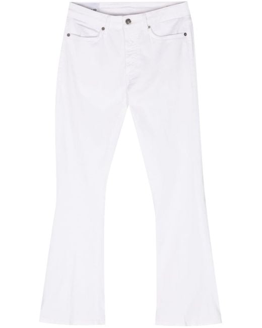 Dondup White Mandy Flared-cut Cotton Jeans
