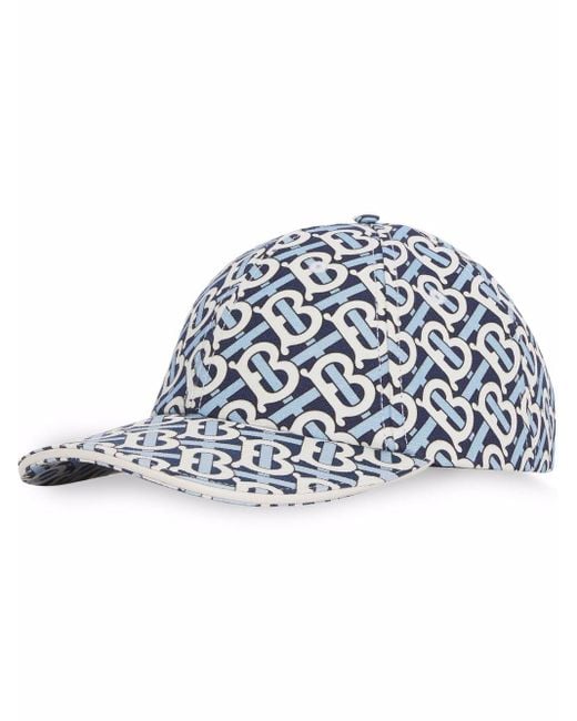 Gorra con monograma Burberry de hombre de color Azul | Lyst