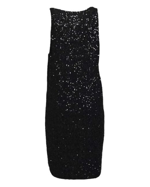 Robe Ornée De Sequins À Encolure Ronde Nineminutes en coloris Black