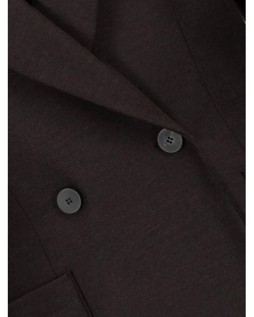 Harris Wharf London Black Double-Breasted Notched-Lapels Blazer