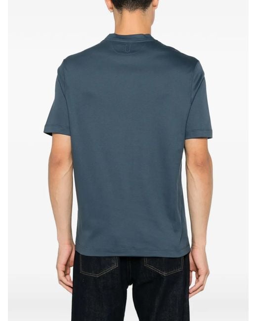 Canali Blue Short-Sleeve T-Shirt for men