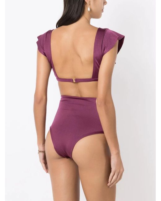 Brigitte Bardot High Waist Bikini in het Purple