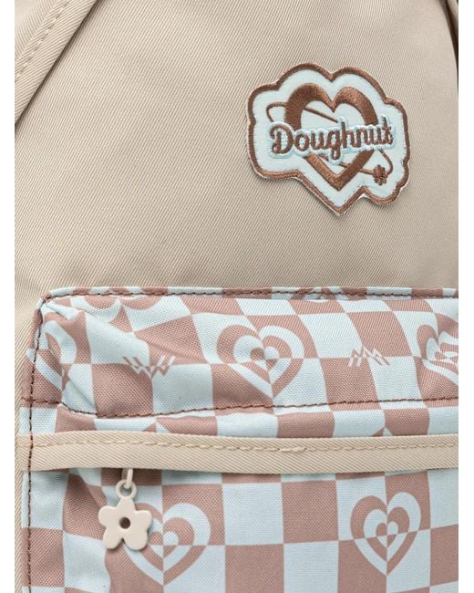 Doughnut White Mini Logo-Patch Backpack