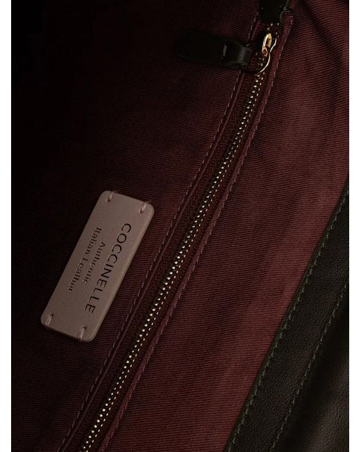 Coccinelle Black Embossed-Logo Foldover Shoulder Bag