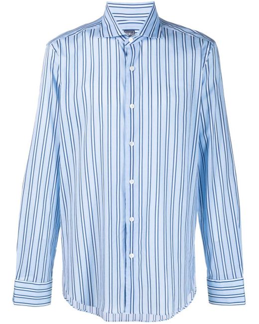Chemise à rayures verticales Fedeli pour homme en coloris Bleu | Lyst