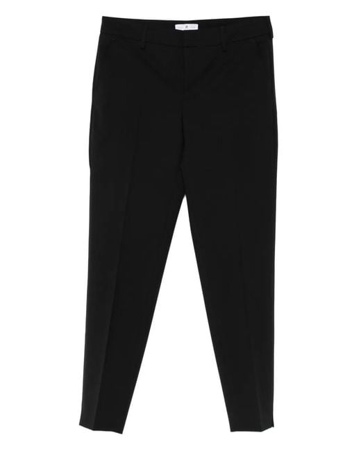 PT Torino Black Pressed-Crease Trousers