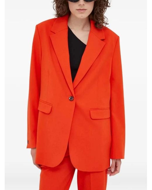 Samsøe & Samsøe Red Single-Breasted Blazer