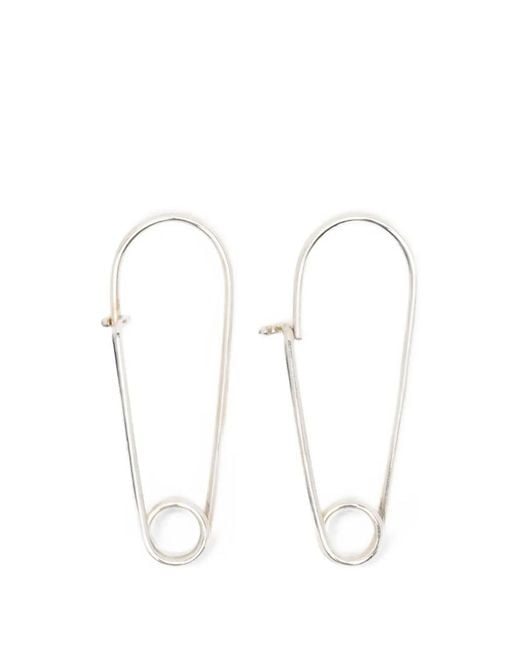 Werkstatt:münchen White Safety-Pin Earrings