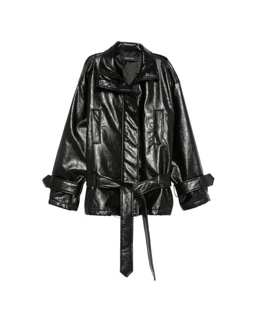 FEDERICA TOSI Black Belted Zip-Up Jacket