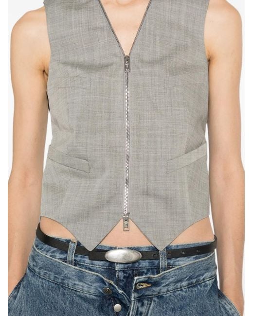 Alexander Wang Gray Tailored Vest With Wraparound Zipper