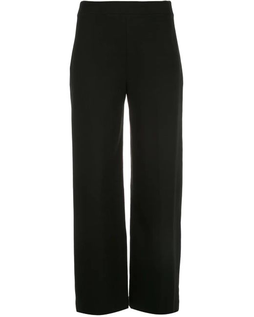 Rosetta Getty Pull-On Cropped Rechte Broek in het Black