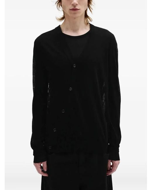 Ann Demeulemeester メンズ ブラック ウール カーディガンの通販はau