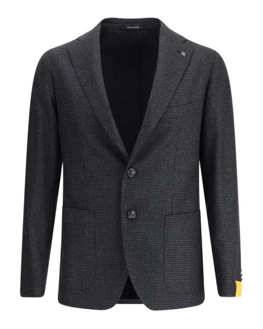 Tagliatore Men's Black Check-Pattern Blazer