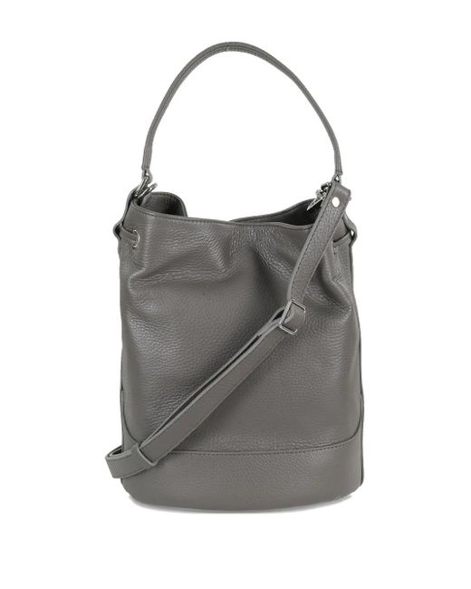 Zanellato Gray Logo-Print Bucket Bag