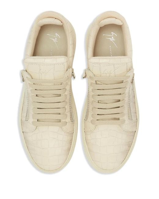 メンズ Giuseppe Zanotti クロコエンボス スニーカー Natural