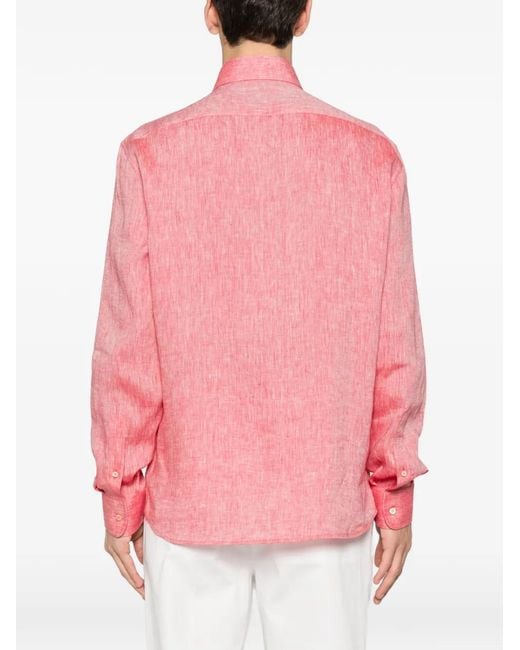 Brunello Cucinelli Button-Up Overhemd in het Pink voor heren