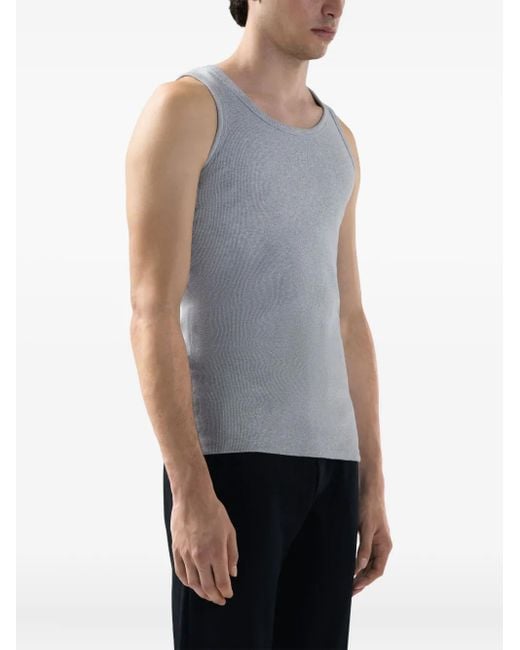 Gcds Gray Ribbed Tank Top for men