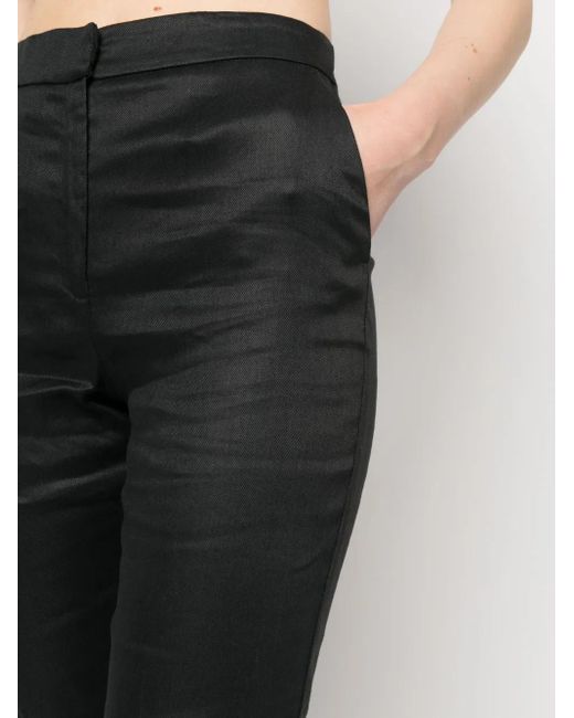 OMBRA MILANO Black High-Waisted Flared Trousers