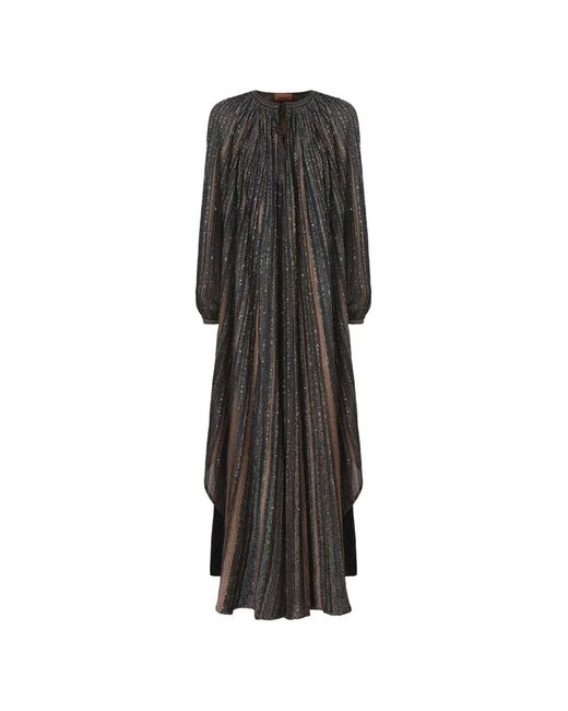 Missoni Black Lamé Long-Sleeve Maxi Dress