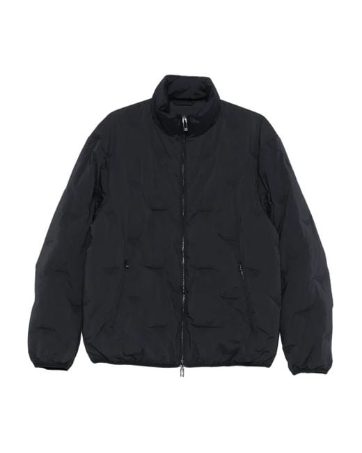 Emporio Armani Blue Nylon Short Down Jacket for men