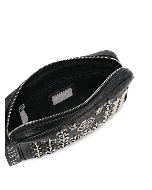 Philipp Plein Black Star Stud-Embellished Belt Bag for men