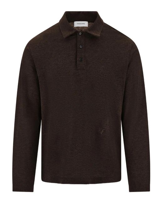 Ferragamo Langärmeliges Poloshirt in Black für Herren