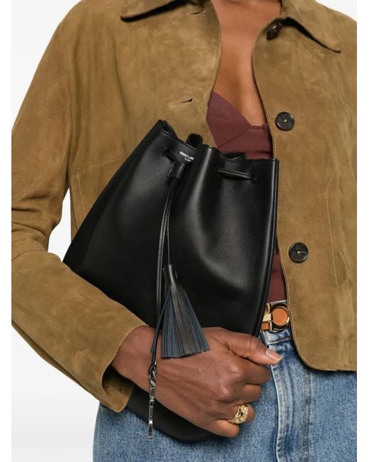 Saint Laurent Black Medium Jean Flat Tassel-Charm Shoulder Bag