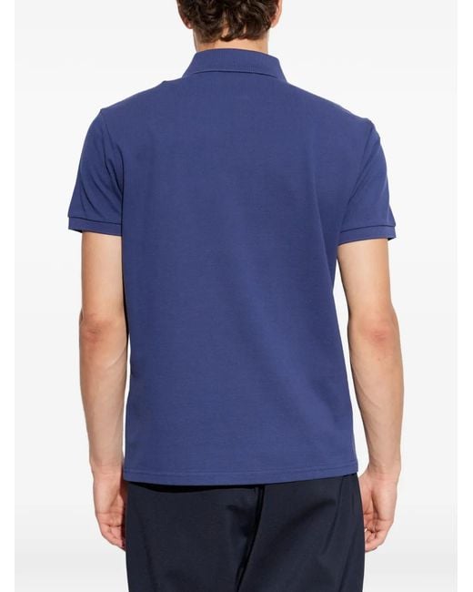 Polo À Patch Logo Moncler pour homme en coloris Blue