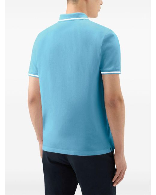 Woolrich Blue Monterey Cotton-blend Polo Shirt for men