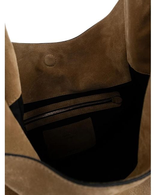 Moschino Natural Medium Handle Me Suede Tote Bag