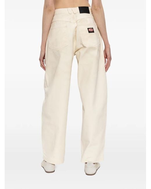 Willy Chavarria White Logo Patch Denim Trousers