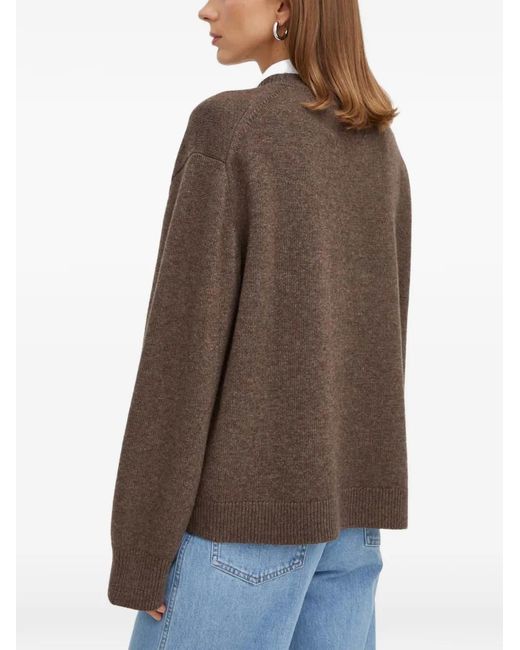 Herskind Brown Round-Neck Sweater