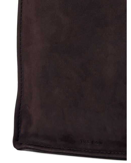 The Row Black Small To Go Suede Tote Bag