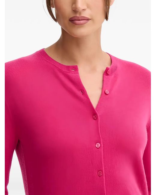 Benetton Pink Button-Down Long-Sleeve Wool Cardigan