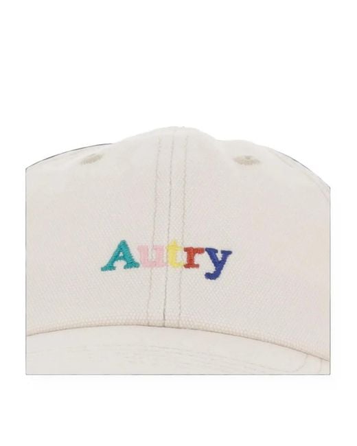Autry White Logo-Embroidered Distressed Baseball Cap