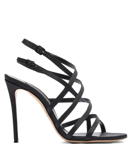 Casadei Black 100Mm Strapped Heeled Sandals