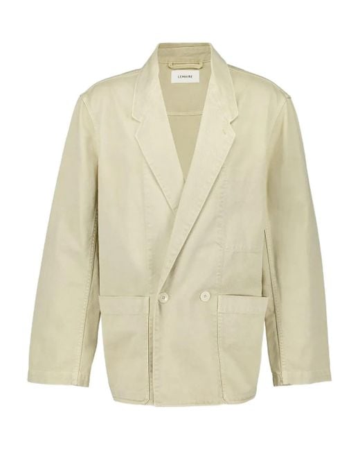 Lemaire Blazer Met Dubbele Rij Knopen in het Natural voor heren