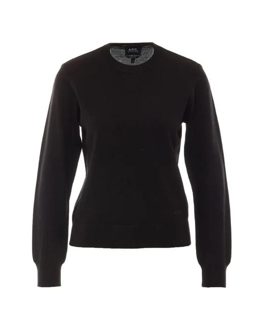 A.P.C. Black Philomena Logo-Embroidered Sweater