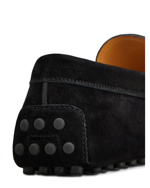 Tod's Black Pebble-detail Suede Loafers for men