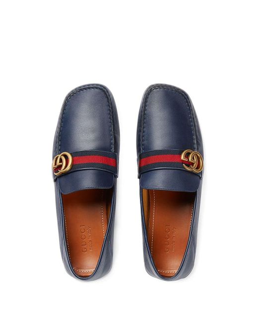 leather driver with web gucci