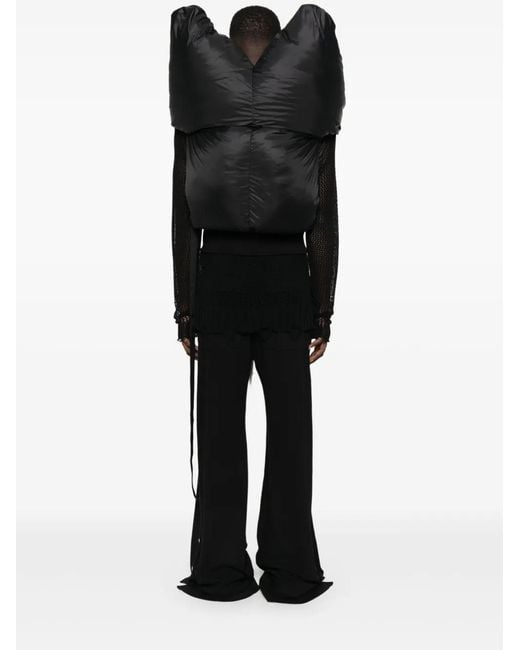 Rick Owens Black Padded Hooded Vest for men