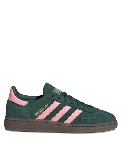 adidas レディース グリーン スリーストライプ スニーカー