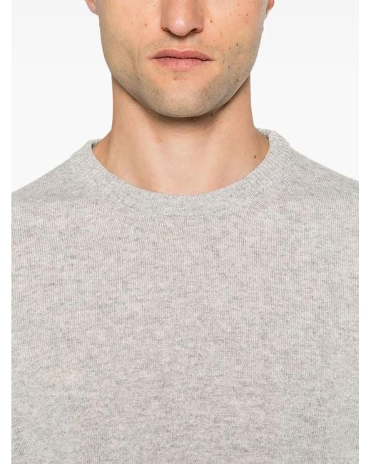 Canali White Crew-Neck Long-Sleeve Sweater for men