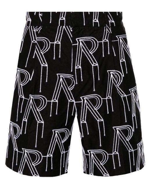 Represent Black Logo-embroidered Tailored Shorts for men