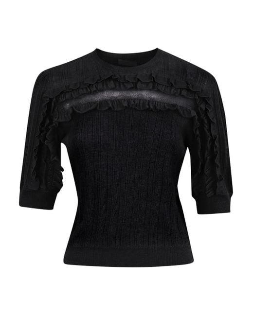 Ulla Johnson Black Salima Lace-Detail Blouse