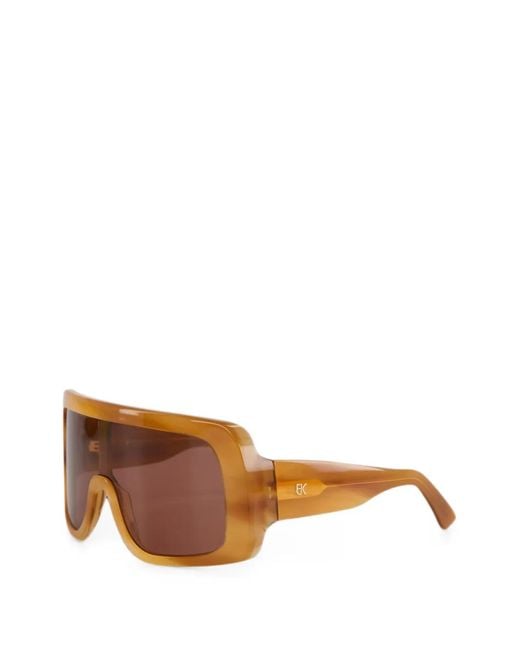 Emmanuelle Khanh Pink Freedom Shield-Frame Sunglasses