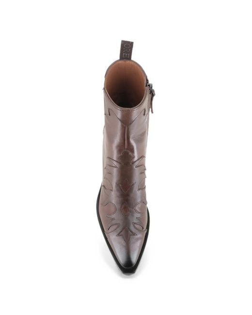 Sartore Brown Western-Style Leather Ankle-Boots